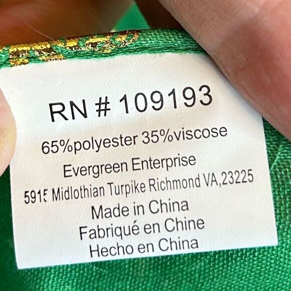 5 for $25🔥Evergreen Enterprise Green & Gold Pineapple Scarf - Picture 3 of 4